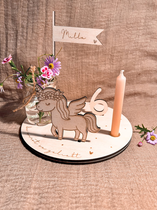 Geburtstagsteller Einhorn