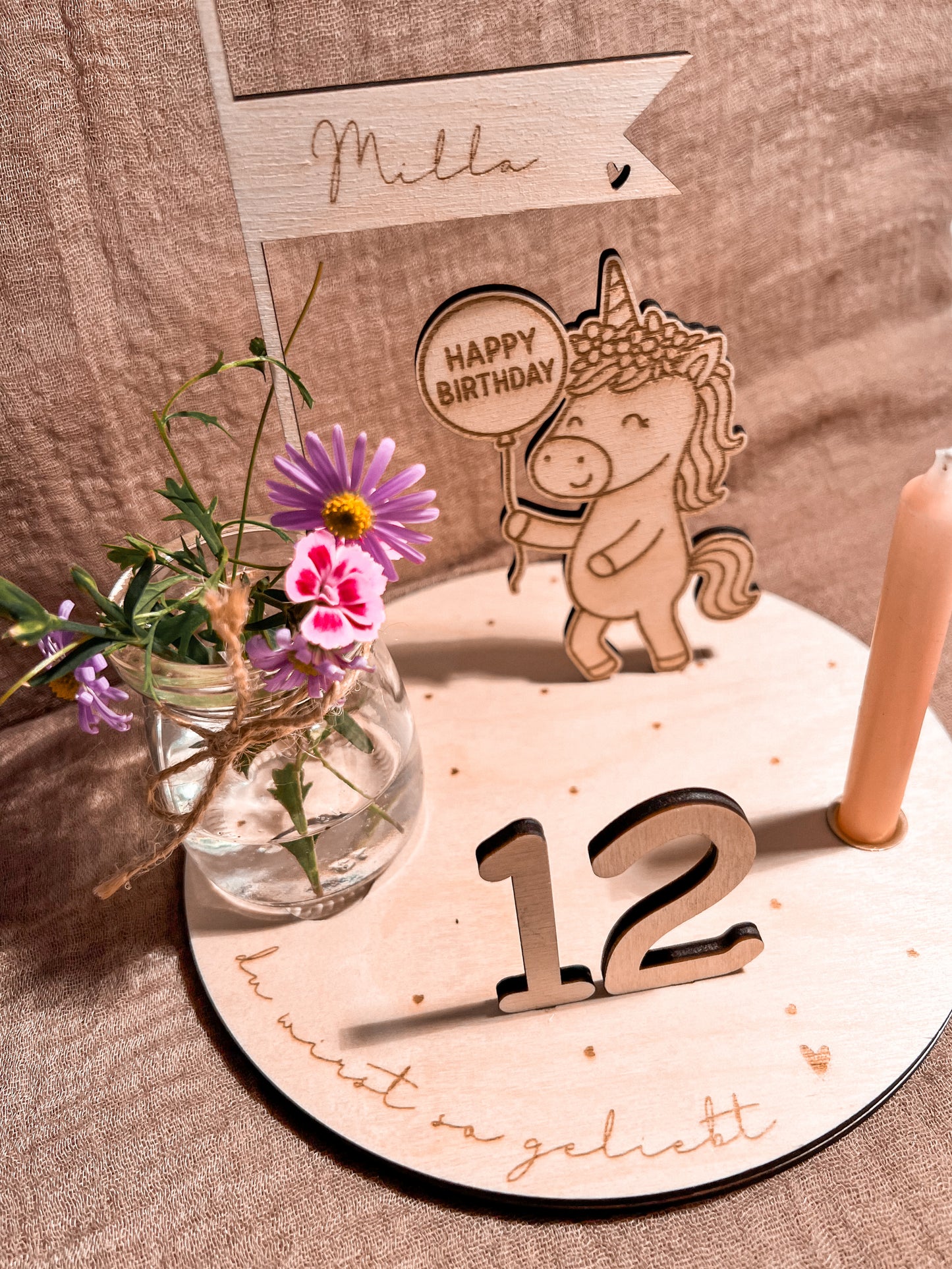 Geburtstagsteller Einhorn