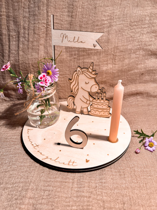 Geburtstagsteller Einhorn