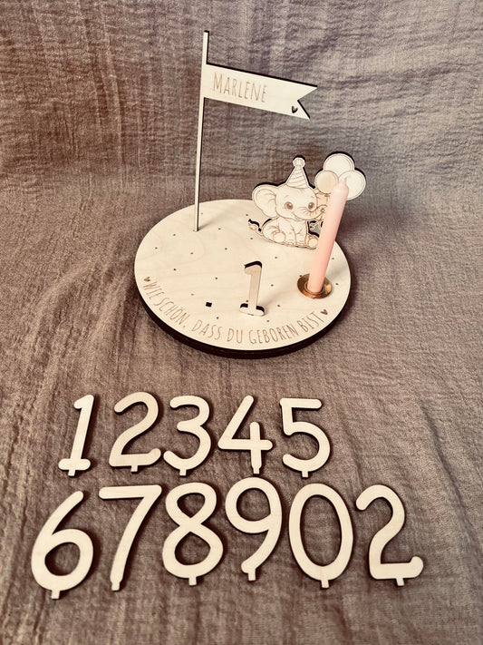 Geburtstagsteller Elefant