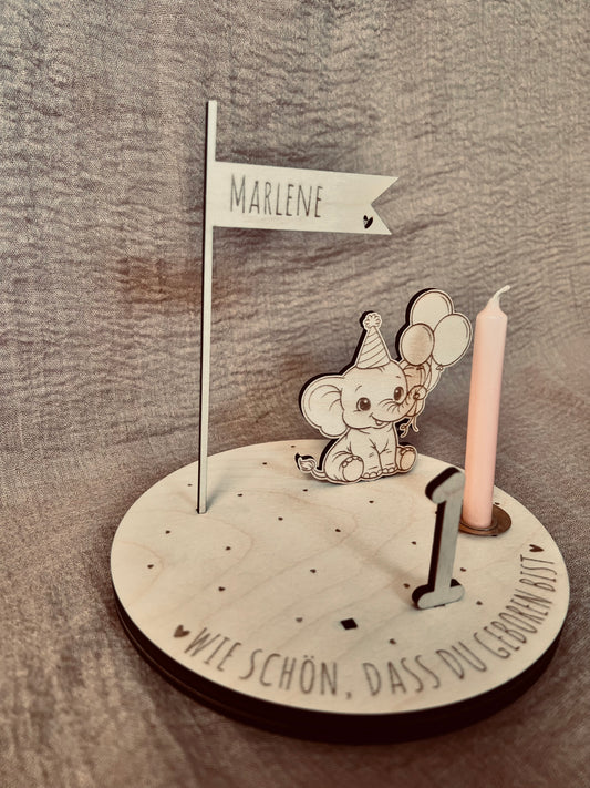 Geburtstagsteller Elefant